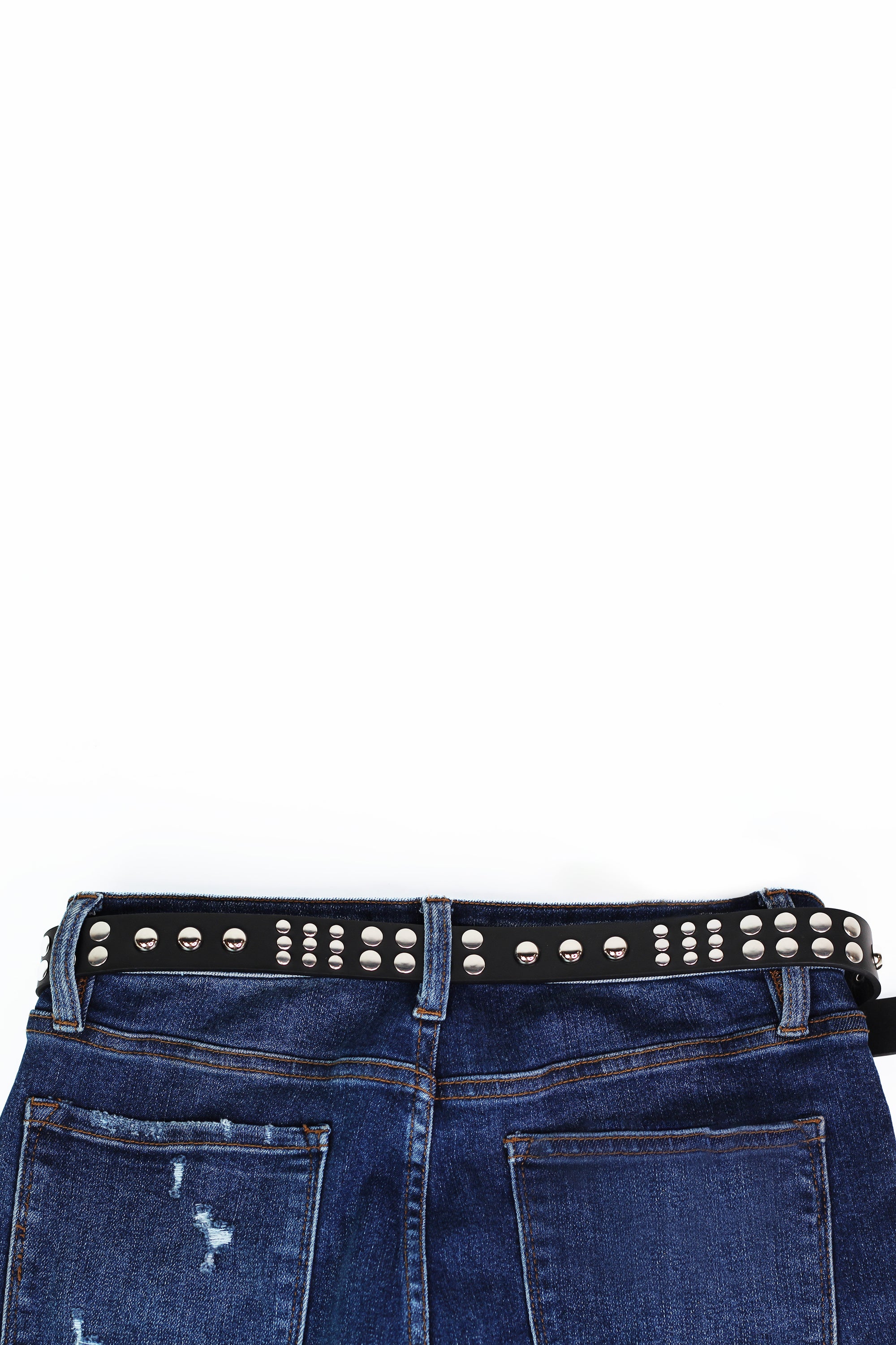 Faux Leather Belt w/ Stud Accents