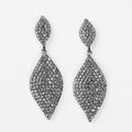 Pave Filled Double Curved Teardrop Earrings