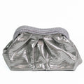 Metallic Rhinestone Push Close Clutch