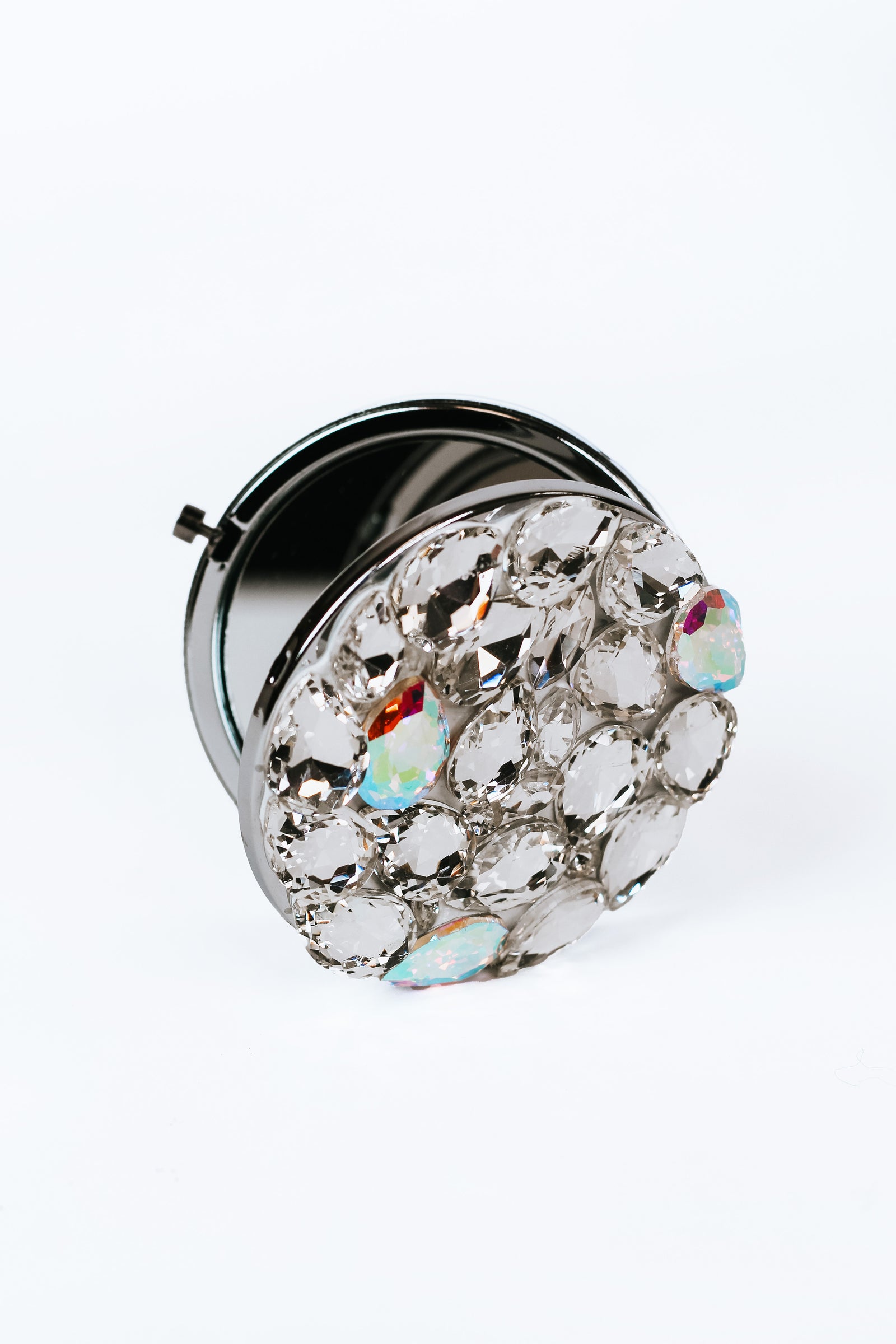 Multiple Color Stone Teardrop Top Compact Mirror - Glitz & Ears Boutique