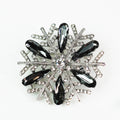 Rhinestone & Teardrops Snowflake Brooch