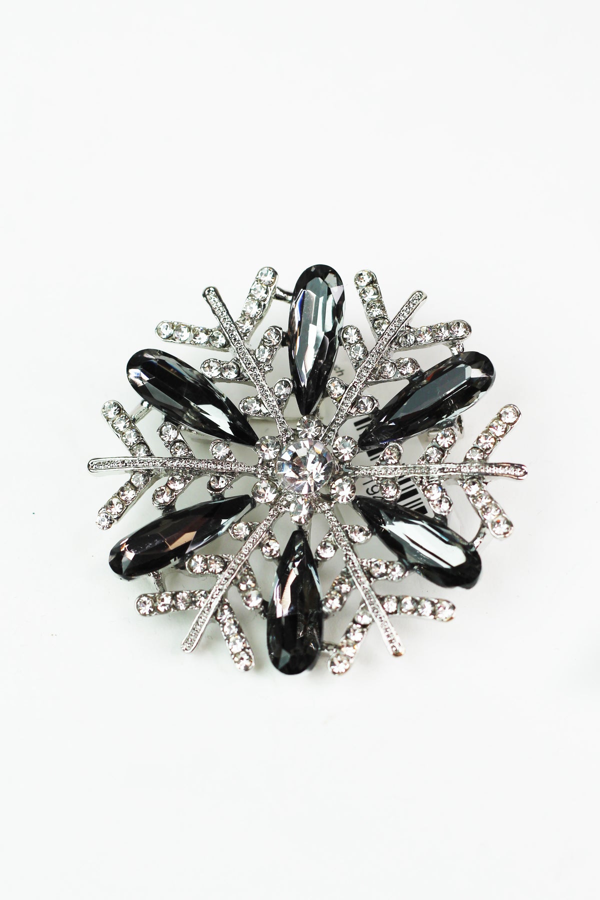 Rhinestone & Teardrops Snowflake Brooch