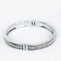 Three Row Pave Bangle Bracelet