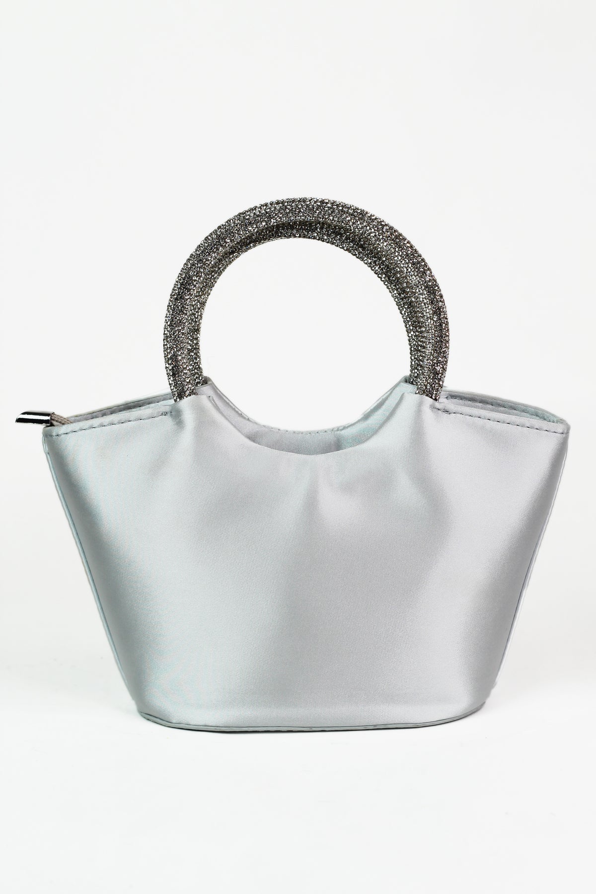 Satin Tote w/ Rhinestone Handle
