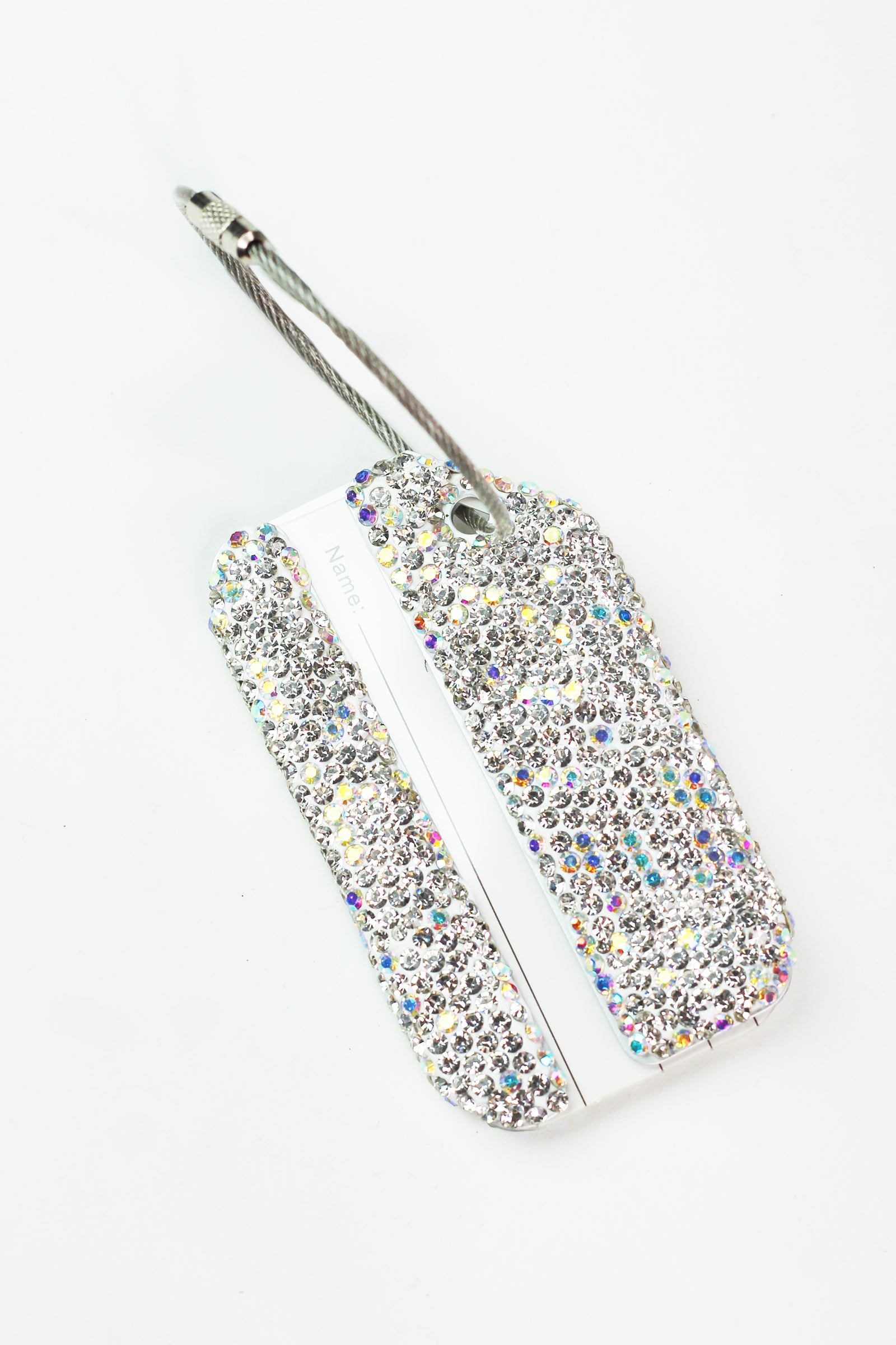Rhinestone & Corded Wire Luggage Tag