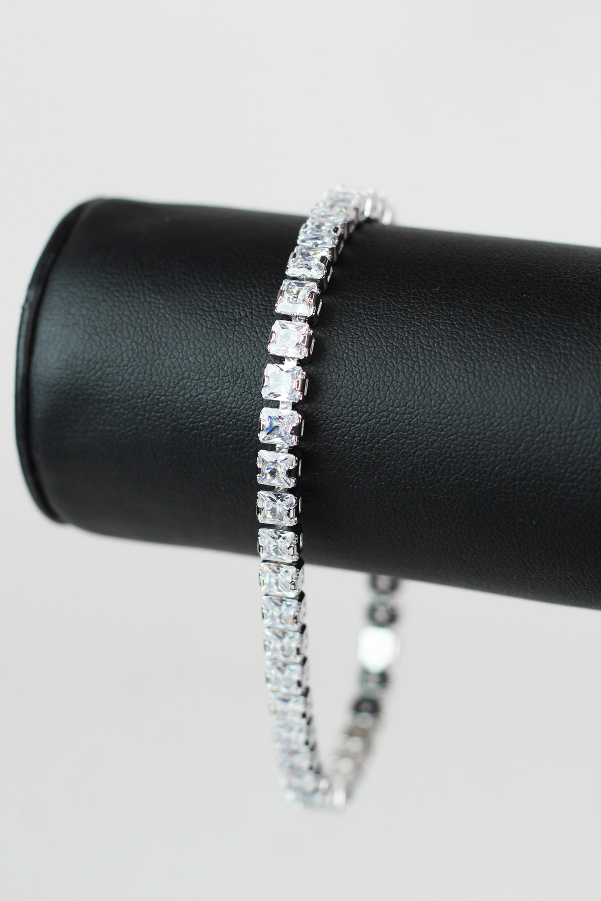 All Square Rhinestone Tennis Bracelet