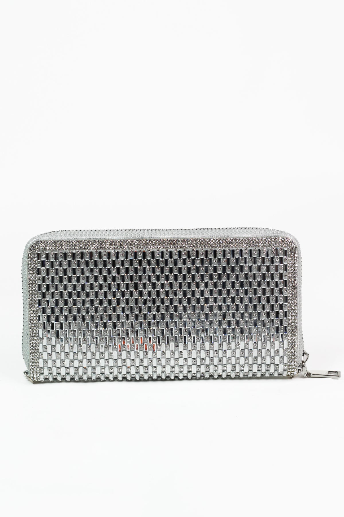 Rhinestone Embellished Clutch Wallet