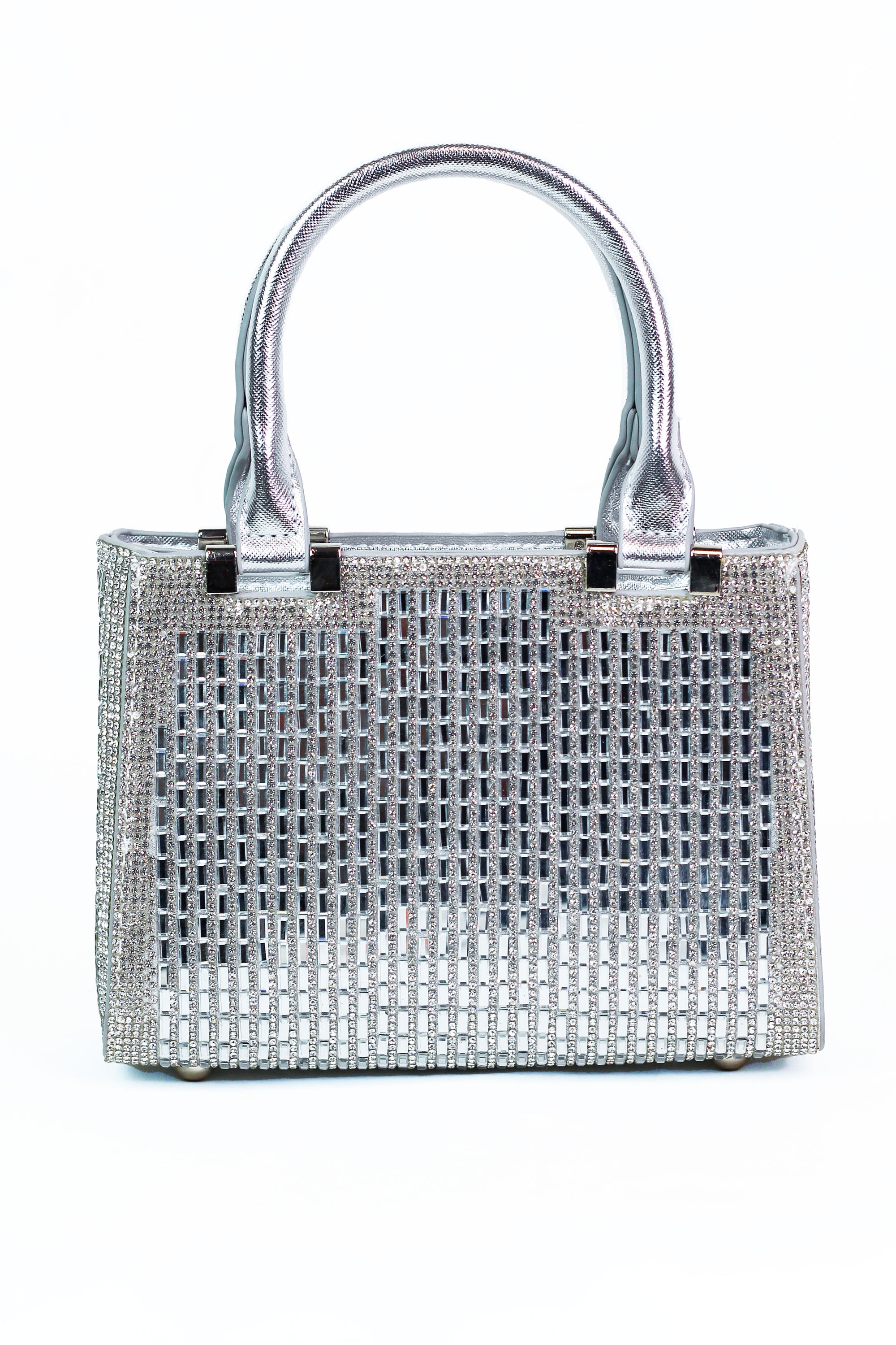 Rhinestone & Baguette Square Evening Bag