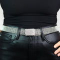 Rhinestone Mesh Belt w/ Rectangle Buckle