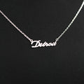 Detroit Script Dainty Chain Necklace