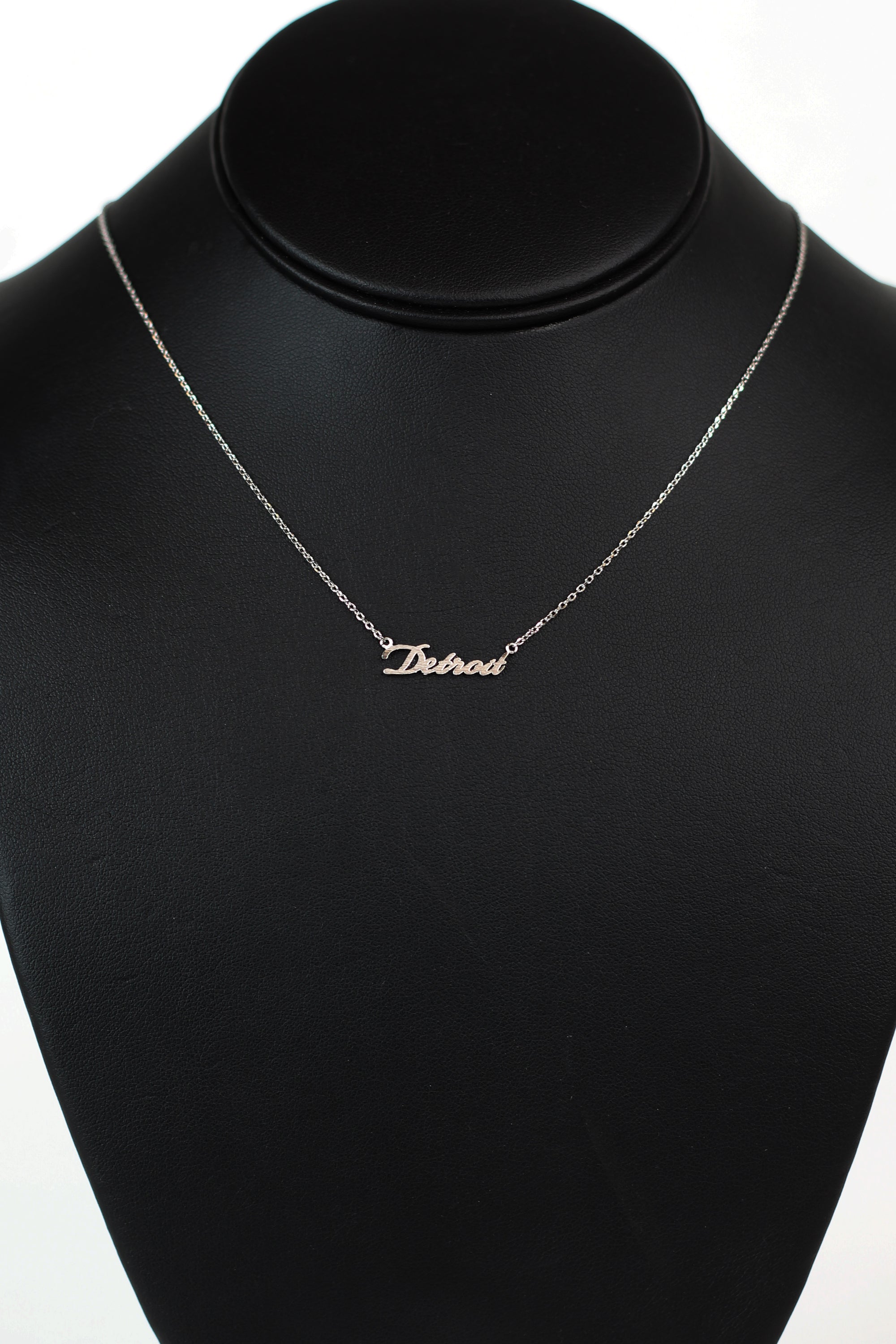 Detroit Script Dainty Chain Necklace