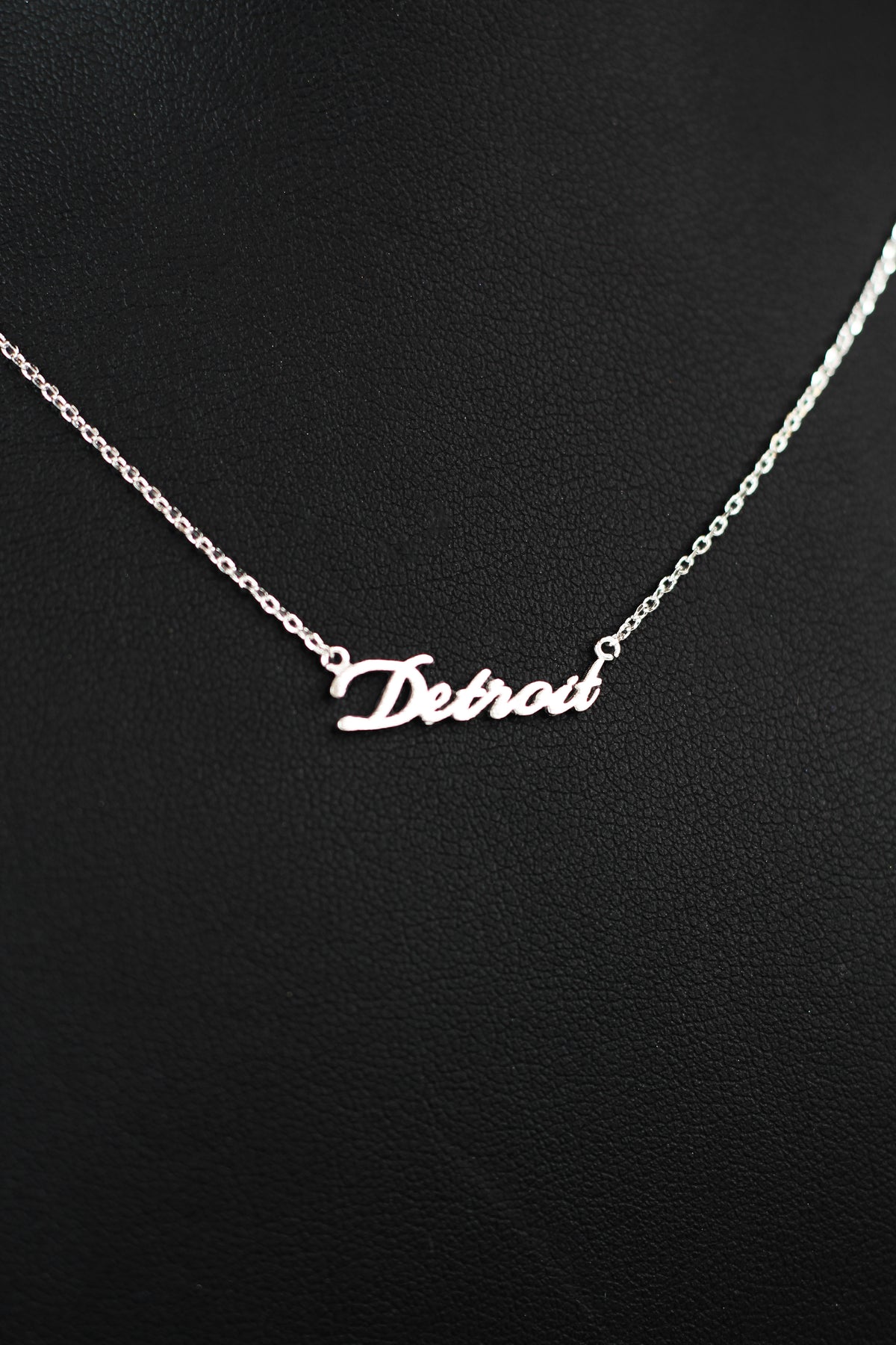 Detroit Script Dainty Chain Necklace