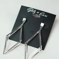 Art Deco 3 Dangling Open Parallelogram Earrings