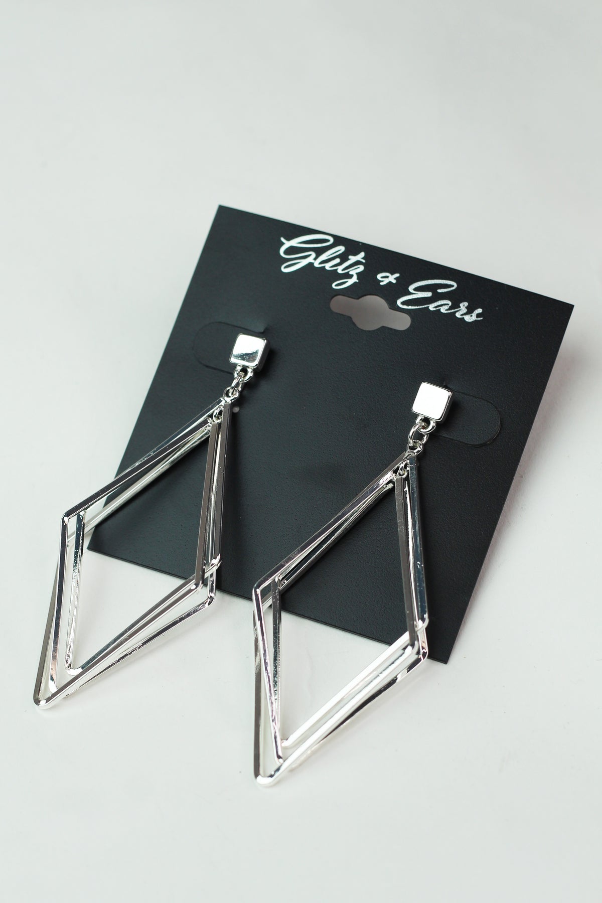 Art Deco 3 Dangling Open Parallelogram Earrings