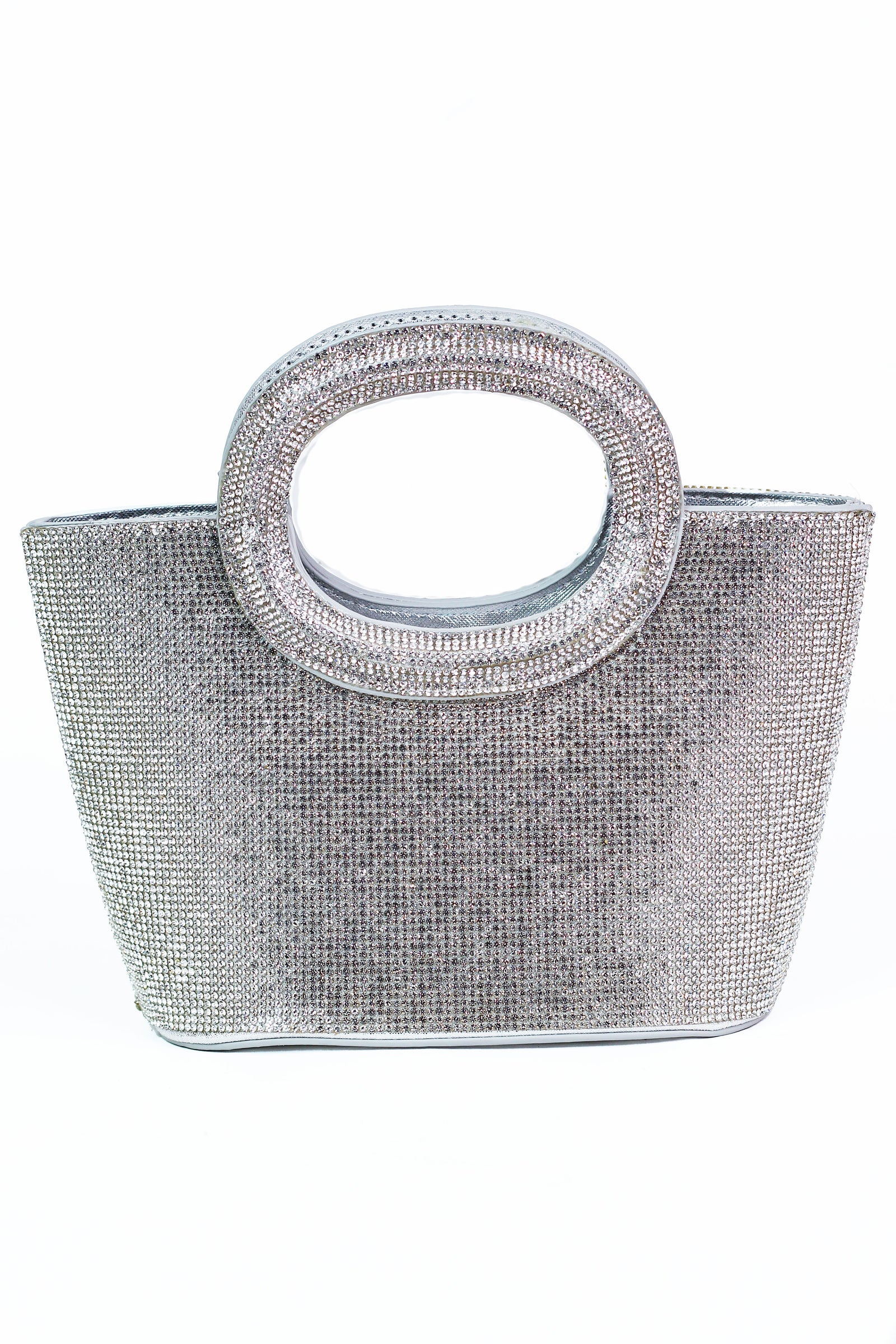 Rhinestone Covered Evening Bag w/ Circle Handles