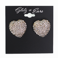 Large Rhinestone Filled Heart Stud