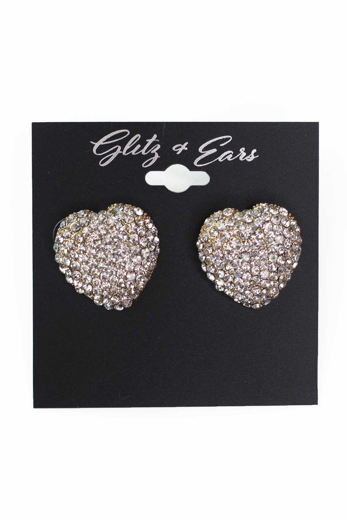 Large Rhinestone Filled Heart Stud