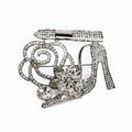 Rhinestone High Heel & Lipstick Brooch