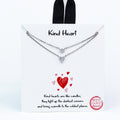Double Chain Dainty Heart & Circle Necklace