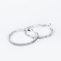 Large 3 Row Pave In & Out Lever Back Hoop Earrings