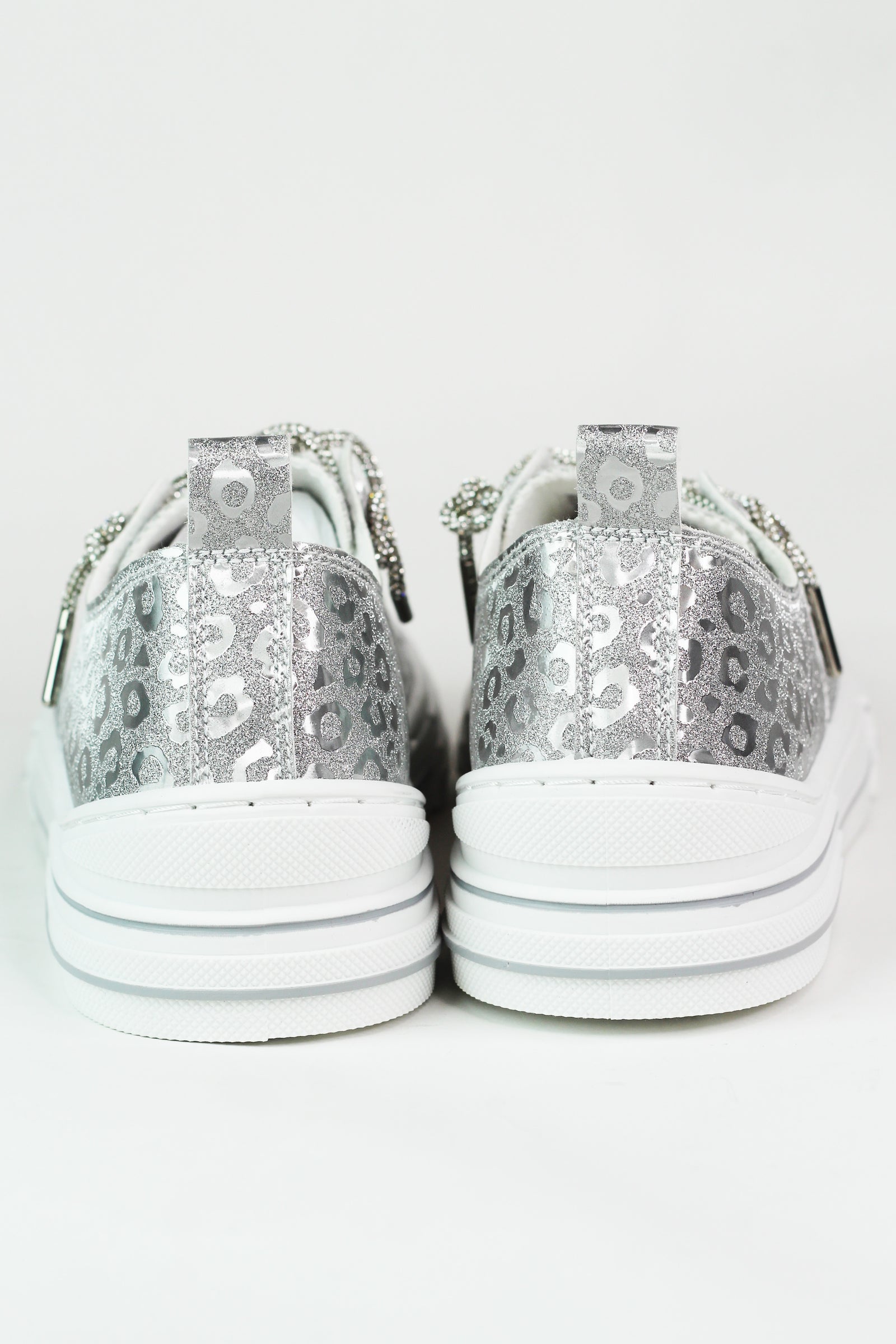Silver Leopard Shine Sneaker Shoe