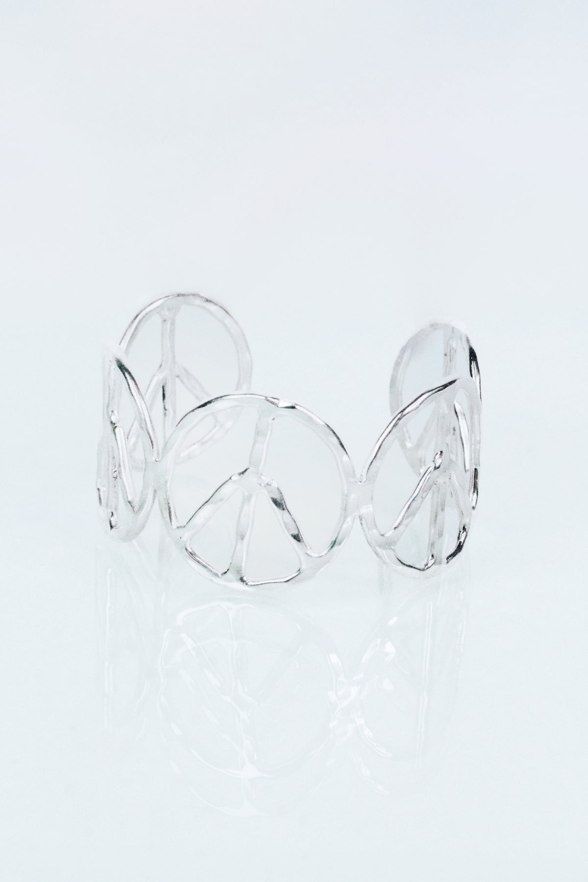 Peace Symbol Metal Cuff Bracelet (SALE) - Glitz &amp; Ears Boutique