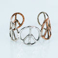 Peace Symbol Metal Cuff Bracelet