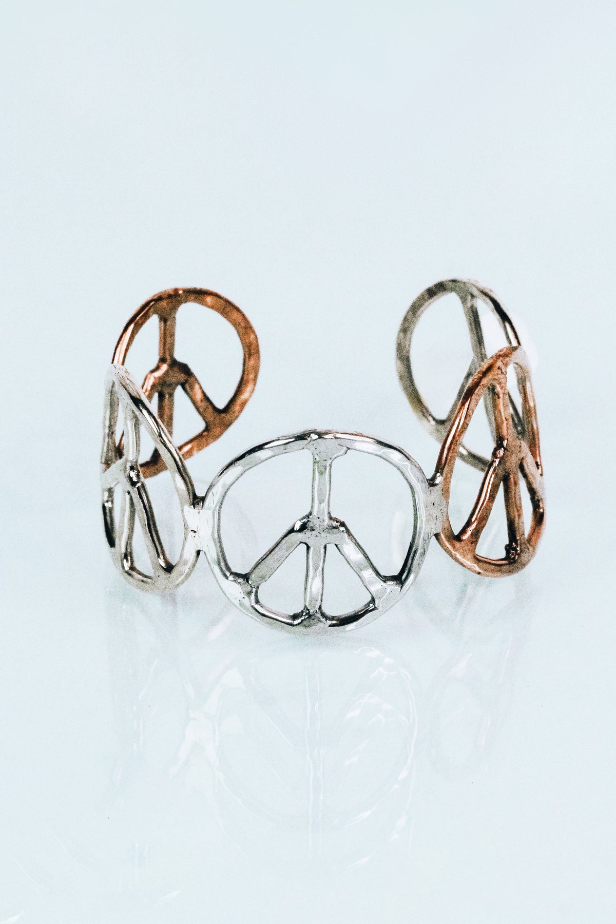 Peace Symbol Metal Cuff Bracelet (SALE) - Glitz & Ears Boutique
