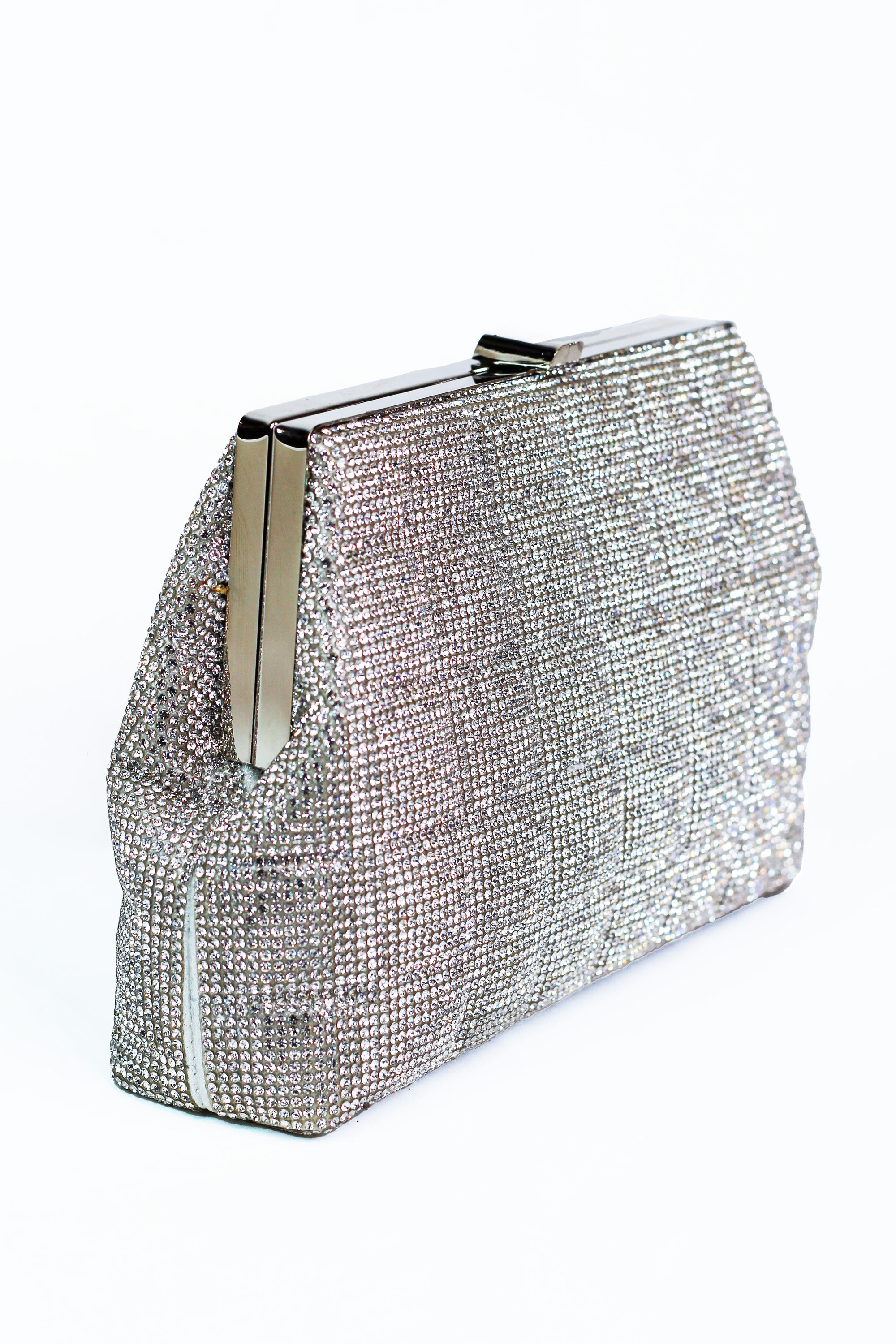 Rhinestone Covered Quilted Clutch Purse