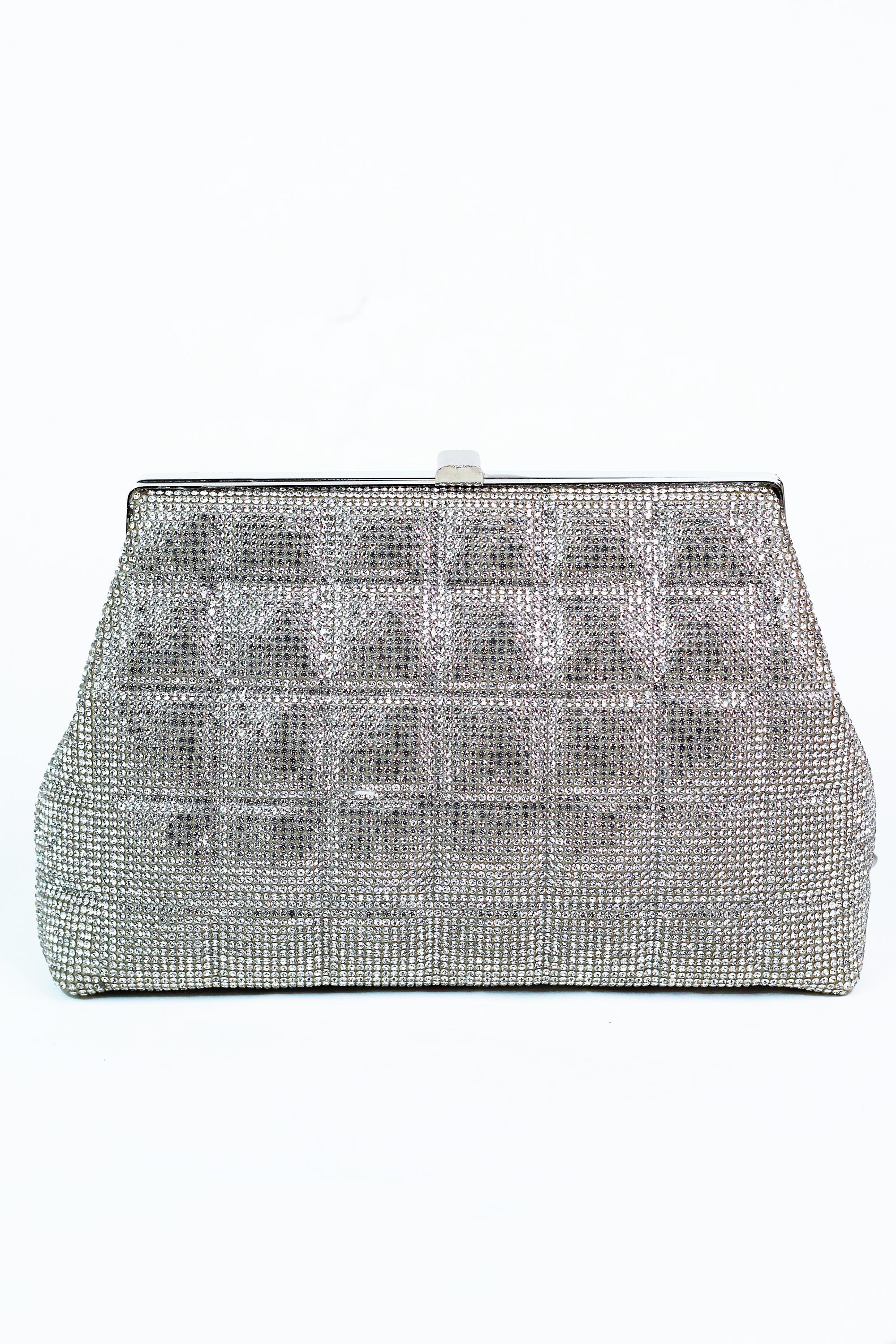 Rhinestone Covered Quilted Clutch Purse