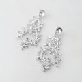 Two Open Rhinestone Almond Cluster Trim Earring