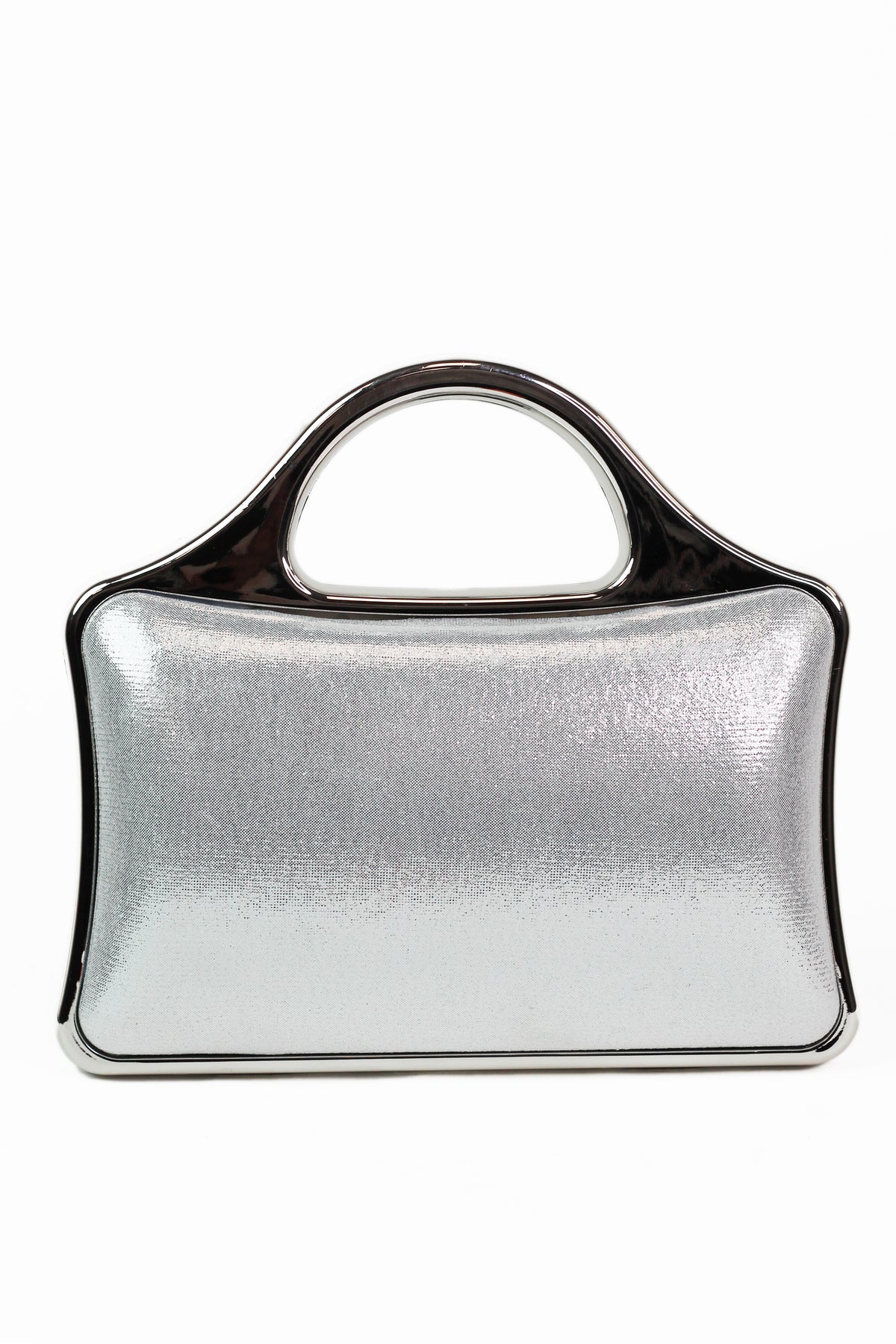 Multi Size Rhinestone Front Clutch w/ Curved Handle