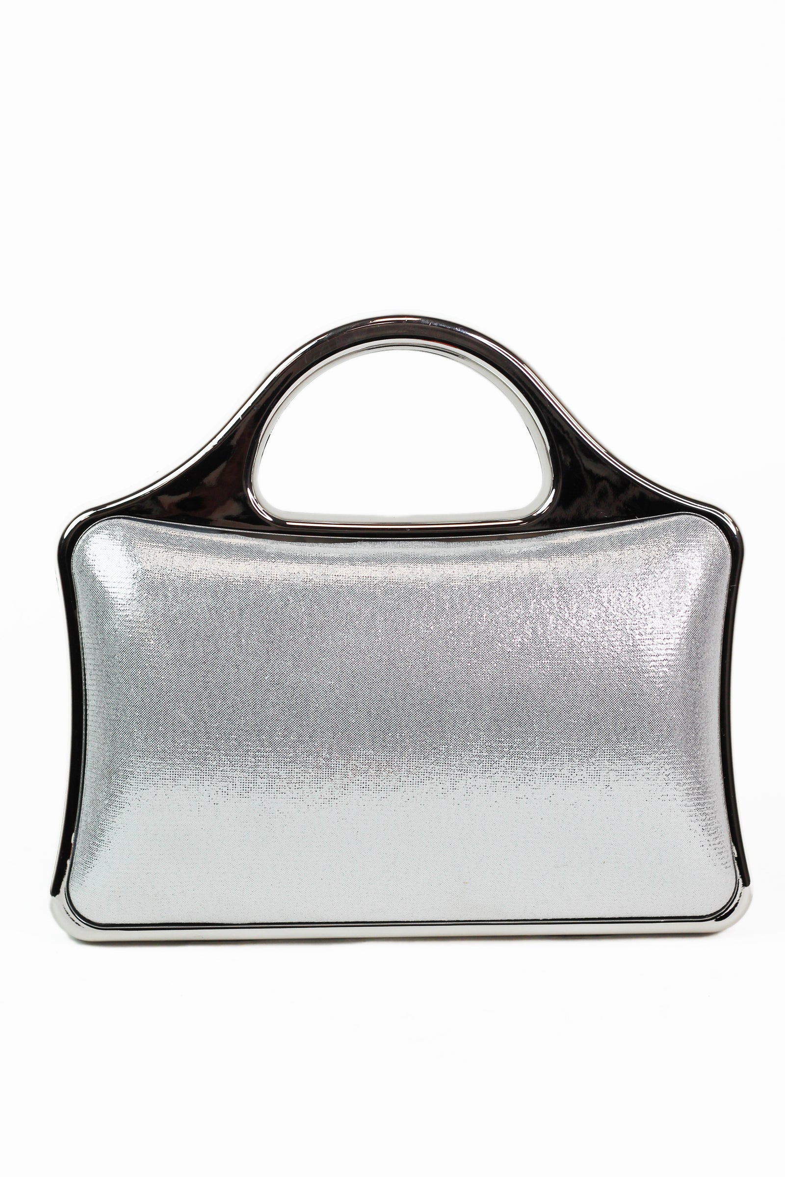 Multi Size Rhinestone Front Clutch w/ Curved Handle