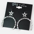 Open Star Post Baguette Arch Earring