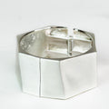 Thick Matte Metal Hexagon Bangle