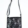 Rninestone Skull & Crossbones Messenger Bag