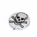 Two Tone Skull & Crossbone All Rhinestone Compact Mirror