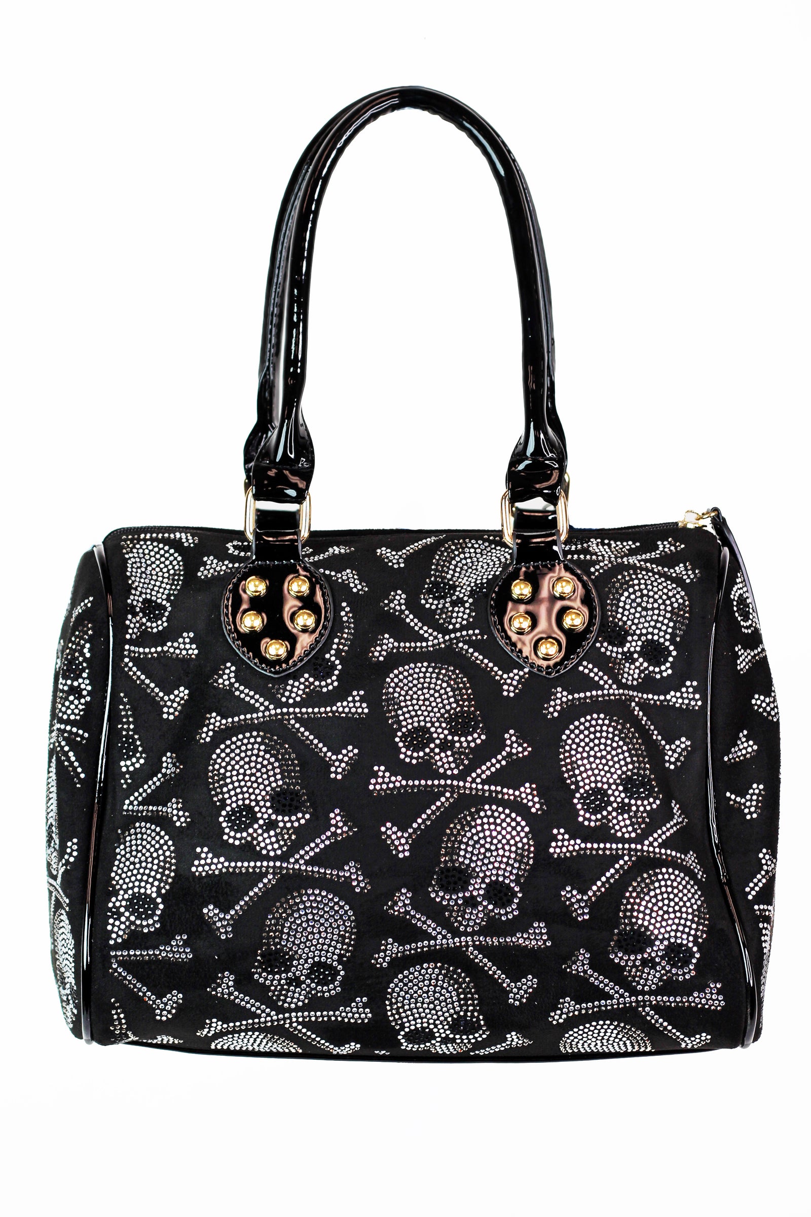 Rhinestone Skull & Crossbones Covered Duffel Purse