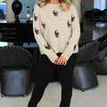 Crewneck Sweater w/ Skull Accents