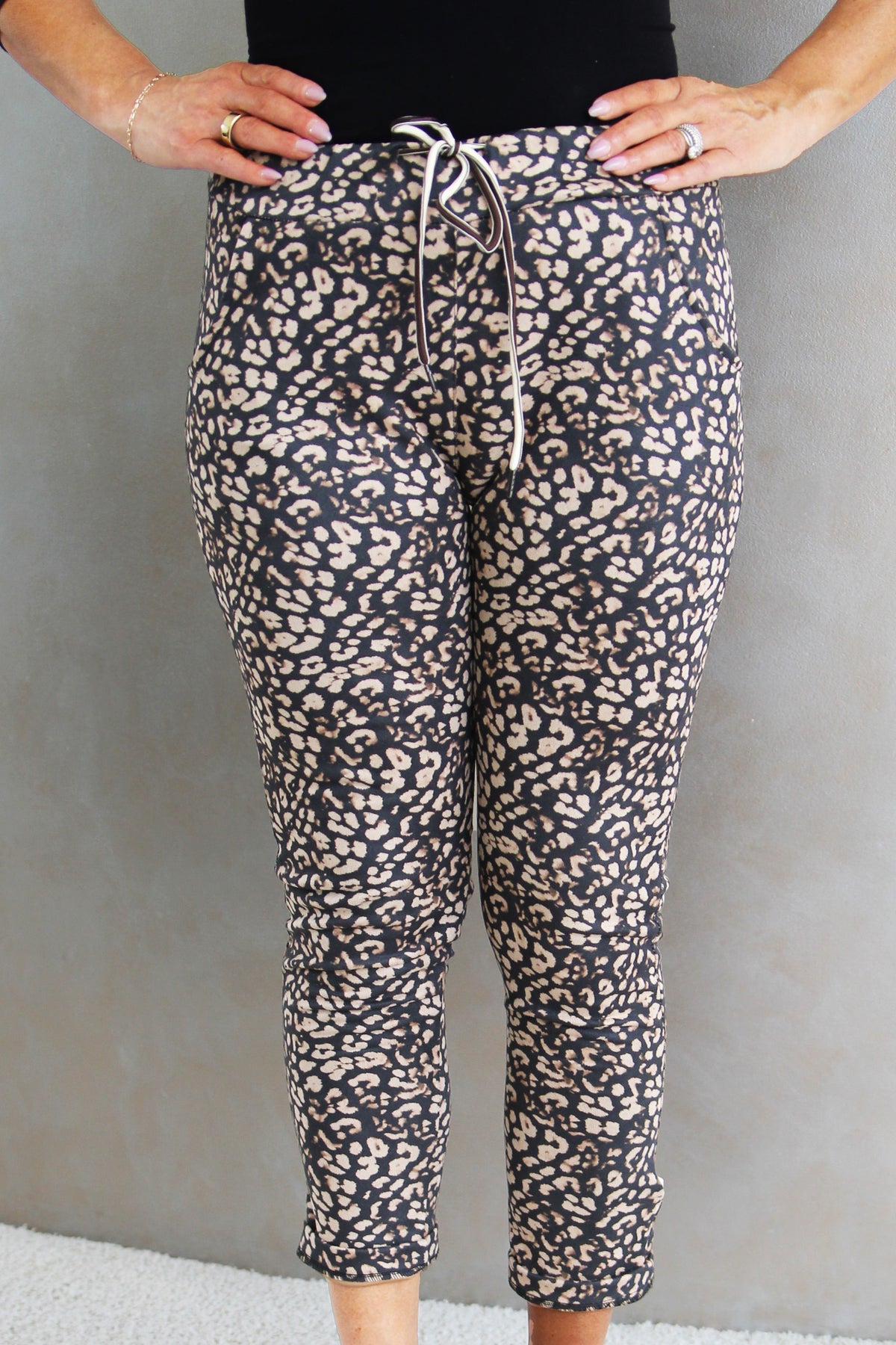 Leopard Print Faux Suede Jogger