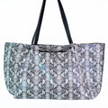 Snakeskin Vinyl Tote w/ Rhinestone Bow & Trim