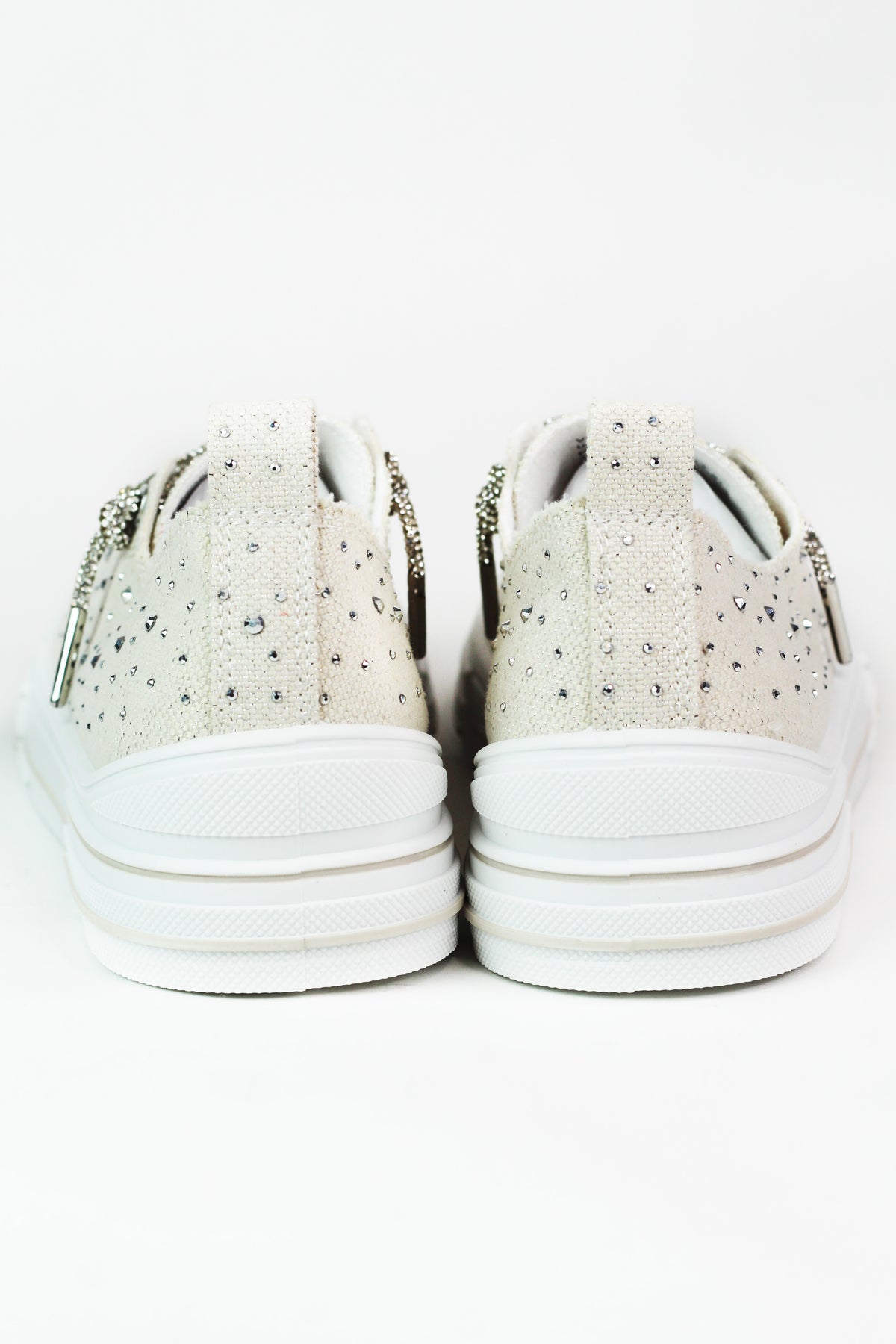 Canvas Rhinestone Sneaker W/ Sequin Laces