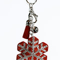 Puffy Large Snowflake Keychain w/ Tassel Accent