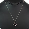 Dainty Chain Spinning Pave Trimmed Clover Necklace