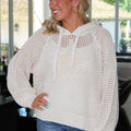 Open Weave Sweater Top With Star Patch And Braided Pulls