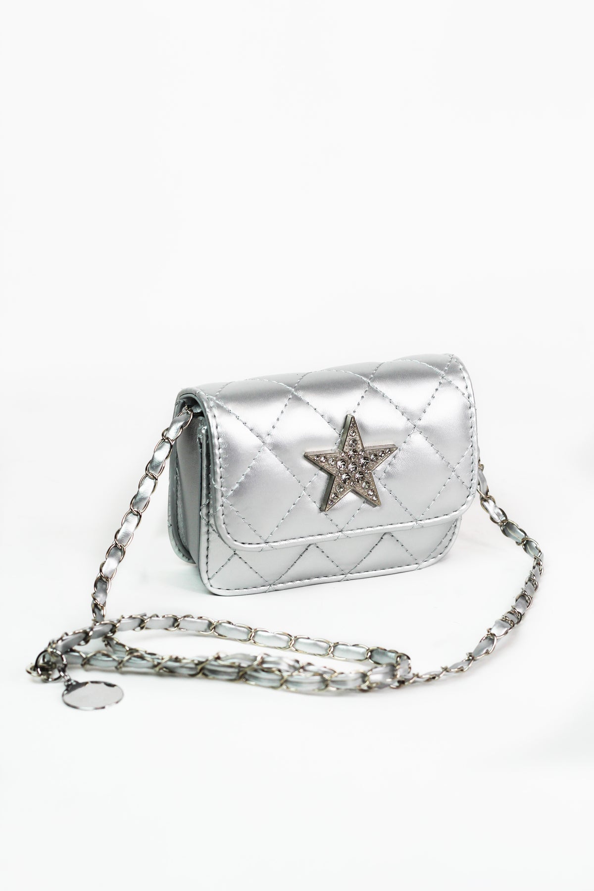 Small Quilted Crossbody w/ Rhinestone Star on Flap