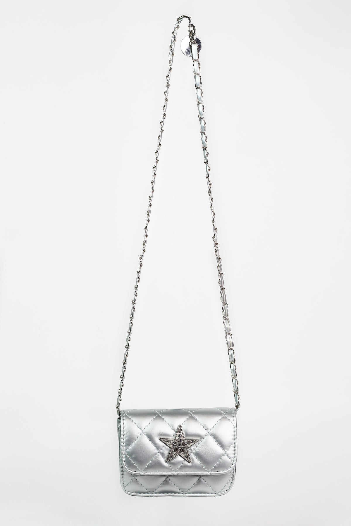 Small Quilted Crossbody w/ Rhinestone Star on Flap
