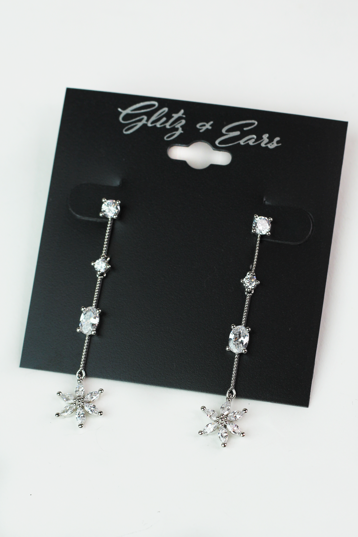 Spaced Stones Almond Flower Strand Earring
