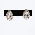 Teardrop & Round Rhinestone Clip On Stud Earrings