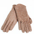 Suede Scatter Stone Top Gloves
